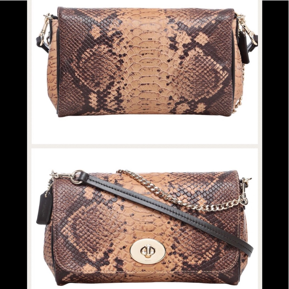 🐍 COACH PYTHON RUBY crossbody/cluth - Picture 8 of 8